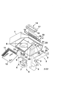 Range Hood Diagram and Parts List for 23351848590  Kenmore Range Hood