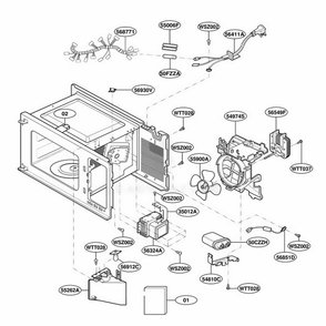 Interior Parts Diagram and Parts List for MT2110SJB BKEWRP LG Range