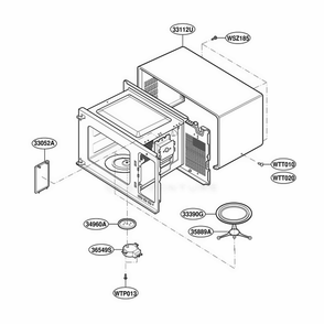 Oven Cavity Parts Diagram and Parts List for YMT4110SKQ CWHEWPC LG Wall Oven