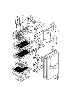 Door And Shelves Diagram and Parts List for LRTG1811W  LG Refrigerator