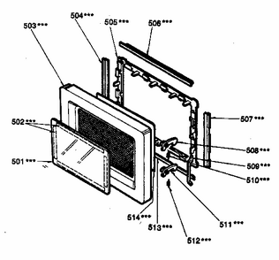 Door Parts Diagram and Parts List for 7218801080  Kenmore Microwave
