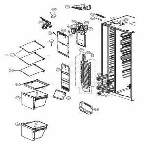 Freezer Compartment Diagram and Parts List for LSXS26366D ASBCNA8 LG Refrigerator