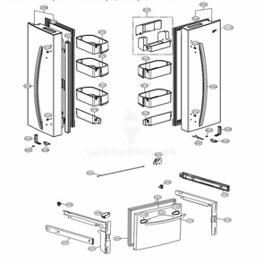 Door Parts Diagram and Parts List for LFC24770SW ASWCNA3 LG Refrigerator