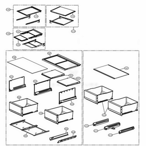 Drawers And Vegetable Room Part Diagram and Parts List for GF5D906SL ASTRGAP LG Refrigerator