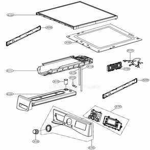 Control Panel And Top Plate Assembly Diagram and Parts List for DLEC888W ABWEEUS LG Dryer