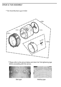 Drum And Tub Assembly Diagram and Parts List for SWWE50N3 ANSEEUS LG Washer