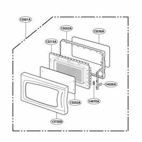 Door Parts Diagram and Parts List for MA1303BRV BKEGSE LG Range