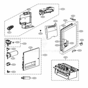Ice Maker And Ice Bin Parts 1 Diagram and Parts List for SRFVC2406S ASTCNA0 LG Refrigerator