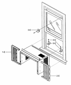 Cabinet Parts Diagram and Parts List for 58071056100  Kenmore Air Conditioner
