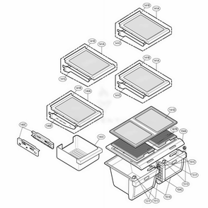 Refrigerator Parts Diagram and Parts List for 77564 ABICSER LG Refrigerator