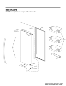 Door Parts 2 Diagram and Parts List for GR-L248MSYM ASTCNA1 LG Refrigerator