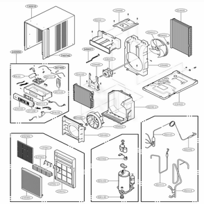 Main Diagram and Parts List for LV1000CE AWYAHDC LG Air Conditioner