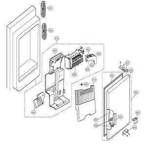 Ice Maker And Ice Bin Parts Diagram and Parts List for 73165 ANSCSE1 LG Refrigerator