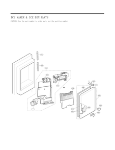 Ice Maker And Ice Bin Parts Diagram and Parts List for GC-L288NKXM ASBCNA2 LG Refrigerator