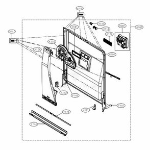 Door Liner Assembly Diagram and Parts List for LDP6810BD ABDESNA LG Dishwasher