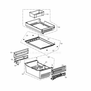 Freezer Parts Diagram and Parts List for LRFXC2406S ASTCNA1 LG Refrigerator