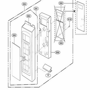 Part Location Diagram of 383EW5A202C LG KEY PAD+C/PANEL+C/CO