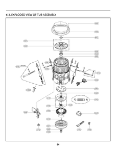 Tub Assembly Diagram and Parts List for T1772HFFST ABWETUS LG Washer