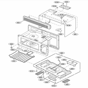 Oven Cavity Parts Diagram and Parts List for MH6150XLQ AW1EWRP LG Wall Oven