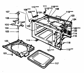Cavity Parts Diagram and Parts List for 7218801080  Kenmore Microwave