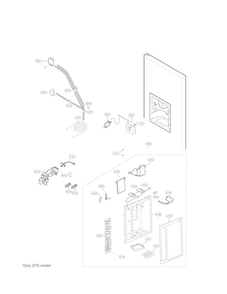 Ice And Dispenser Parts Diagram and Parts List for LSC27937ST  LG Refrigerator