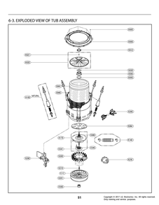 Tub Assembly Diagram and Parts List for T1483EFFTW ABWETEU LG Washer