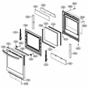 Door Parts Diagram and Parts List for LREL6325D FBDLLGA LG Range