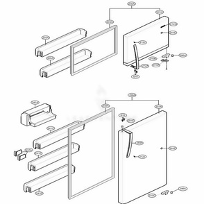 Door Parts Diagram and Parts List for 79439 AWBCSE2 LG Refrigerator