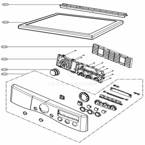 Control Panel And Plate Assembly Diagram and Parts List for 706574 ACREEUS LG Washer Dryer Combo