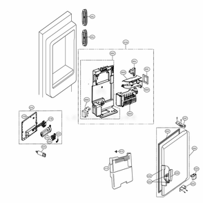 Ice Maker Parts Diagram and Parts List for LPXS30866D ASBCNA0 LG Refrigerator