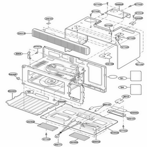 Oven Cavity Parts Diagram and Parts List for MH7135XEB2 B2EWRP LG Range