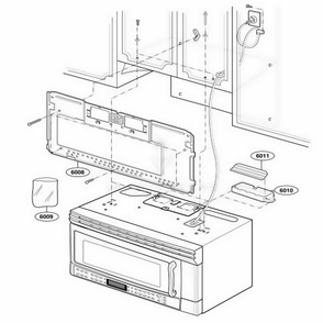 Installation Parts Diagram and Parts List for 80869 AB2ESEA LG Range
