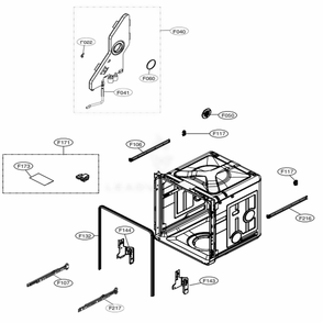 Tub Assembly Diagram and Parts List for LDT7808BM ABMESNA LG Dishwasher