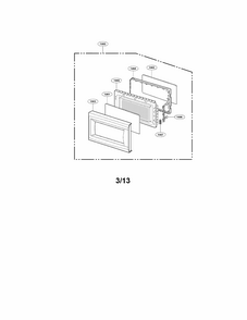 Door Parts Diagram and Parts List for 72166227011  Kenmore Microwave