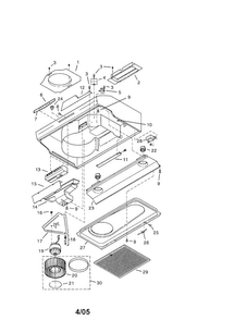 Range Hood Diagram and Parts List for 23310442  Kenmore Range Hood
