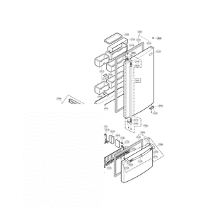 Door 1 Diagram and Parts List for LRDN20725TT  LG Refrigerator