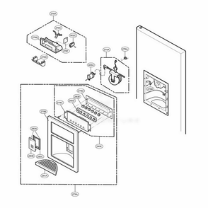 Dispenser Parts Diagram and Parts List for LFX25961AL AAVCLGA LG Refrigerator