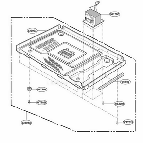 Base Plate Parts Diagram and Parts List for MT4110SPQ KWHEWRP LG Wall Oven