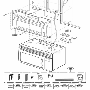 Installation Parts Diagram and Parts List for DOTRC17SSC ASBEDOC LG Range