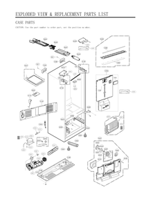 Case Parts Diagram and Parts List for GC-L288NSXM ASTCNA3 LG Refrigerator