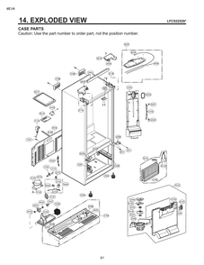 Case Parts Diagram and Parts List for GM-B223DQXM ASWCNA0 LG Refrigerator