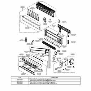 Indoor Unit Diagram and Parts List for MW18Y3J AWHBFRD LG Air Conditioner