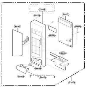 Controller Parts Diagram and Parts List for YKCMS135HWH0 MWEKAC LG Range