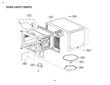 Oven Cavity Parts Diagram and Parts List for MSER0990S CSTELGA LG Miscellaneous