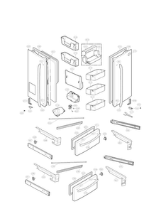 Door Parts Diagram and Parts List for LMX25988ST 00 LG Refrigerator