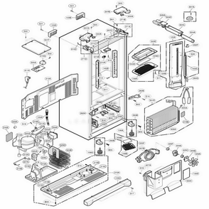 Case Parts Diagram and Parts List for 79733 ASTCSER LG Refrigerator