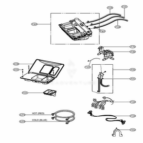 Dispenser Assembly Diagram and Parts List for GCWP1069CS ABWEELC LG Dryer