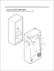 Valve And Water Tube Parts Diagram and Parts List for GR-L24GHSJM ASTCNA0 LG Refrigerator