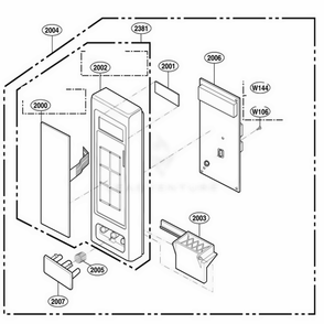 Controller Parts Diagram and Parts List for 65223401 CS1ESEA LG Range
