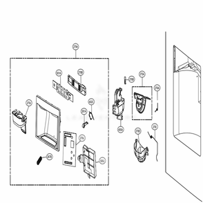 Dispenser Parts Diagram and Parts List for 72482 ASWCSE2 LG Refrigerator